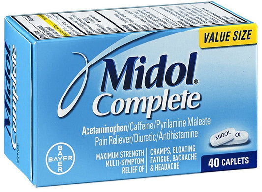 Midol Complete Maximum Strength Pain Reliever Caplets 40 ea (Pack of 4)