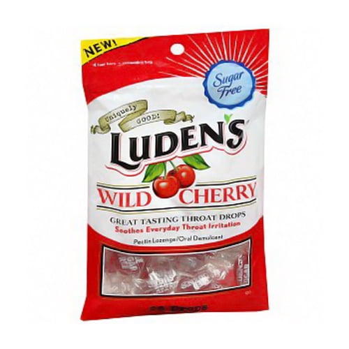 Ludens Oral Demulcant Great Tasting Throat Drops, Wild Cherry - 25 Drops, 6 Pack