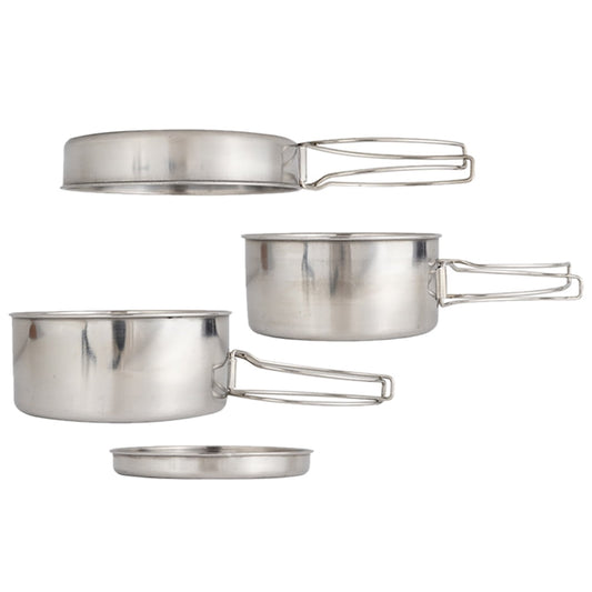 1 Set Cooking Pot Pan Set Picnic Pot Pan Set Stainless Steel Cooking Utensils