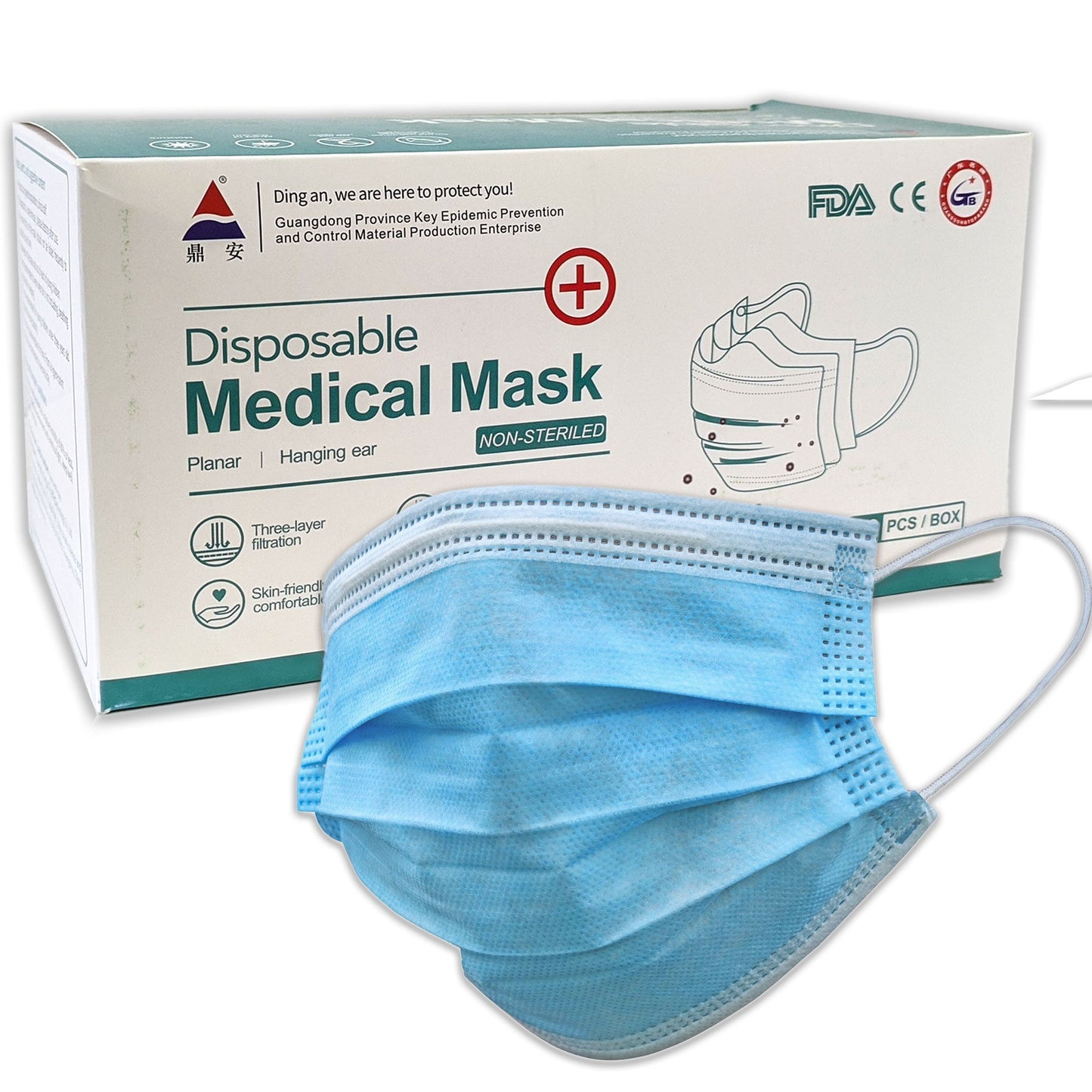 Disposable Medical Mask, Three Layer Filtration 50 Pcs Box