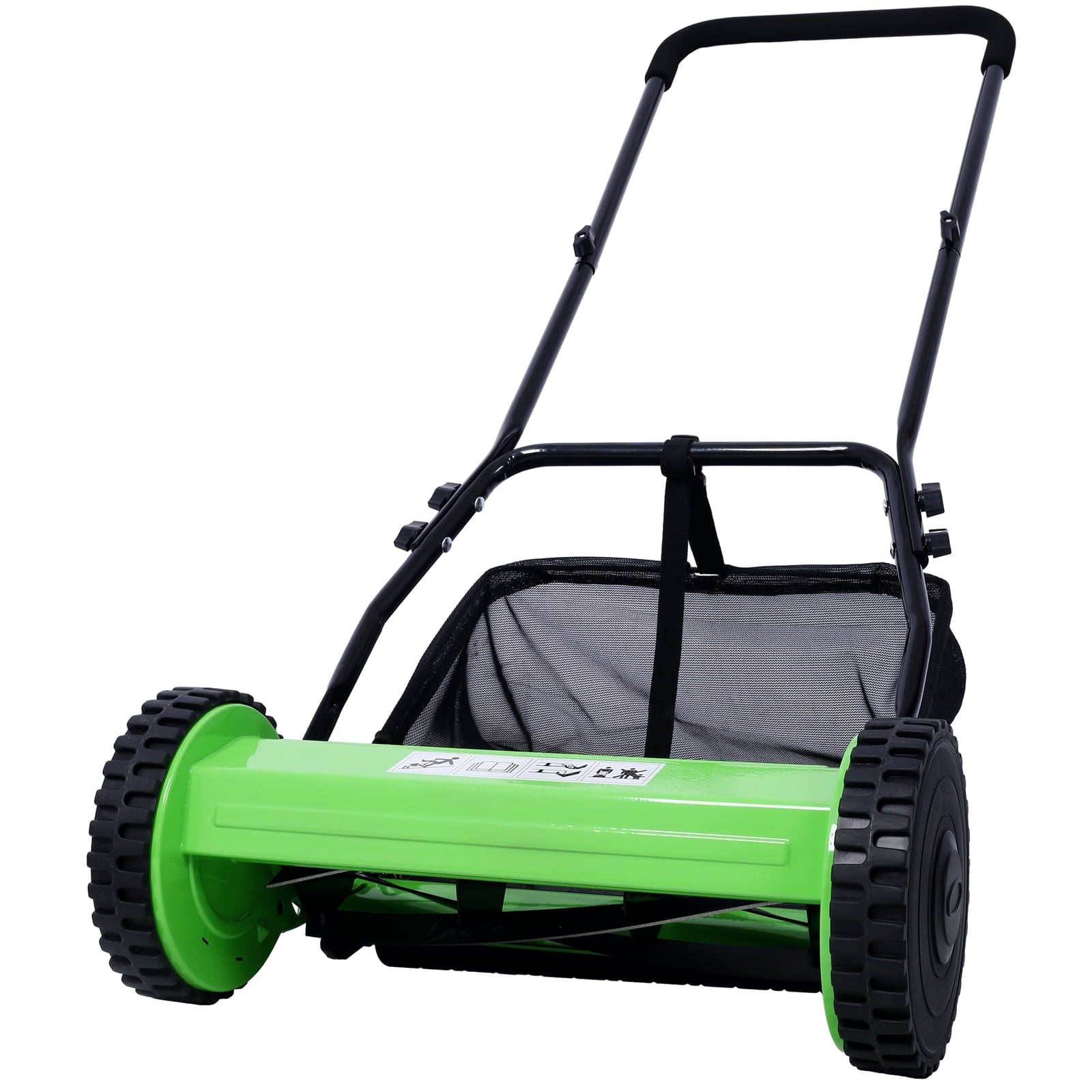 14-Inch 5-Blade Push Reel Lawn Mower with Adjustable Height & Efficient Grass Catcher for Lawns, Sidewalks, Driveways, Yards, 2-Wheels, Eco-Friendly, Precision Steel Blades