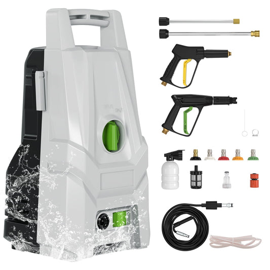 TOPTENG Electric Pressure Washer 3200PSI Max 1.8GPM High Pressure Power Washer Electric Powered 1400W Portable Pressure Cleaner Machine with 6 Nozzles Fence and Deck Cleaning