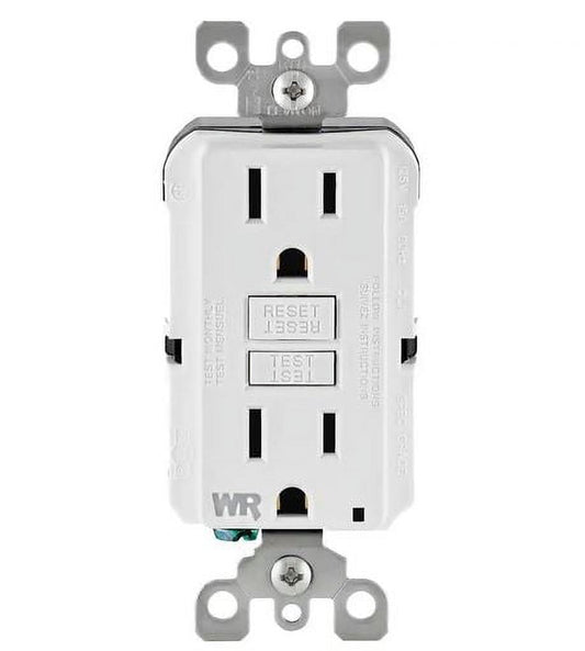 15 Amp 125-Volt Self-Test Tamper Resistant/Weather Resistant GFCI Duplex Outlet  White (3-Pack)