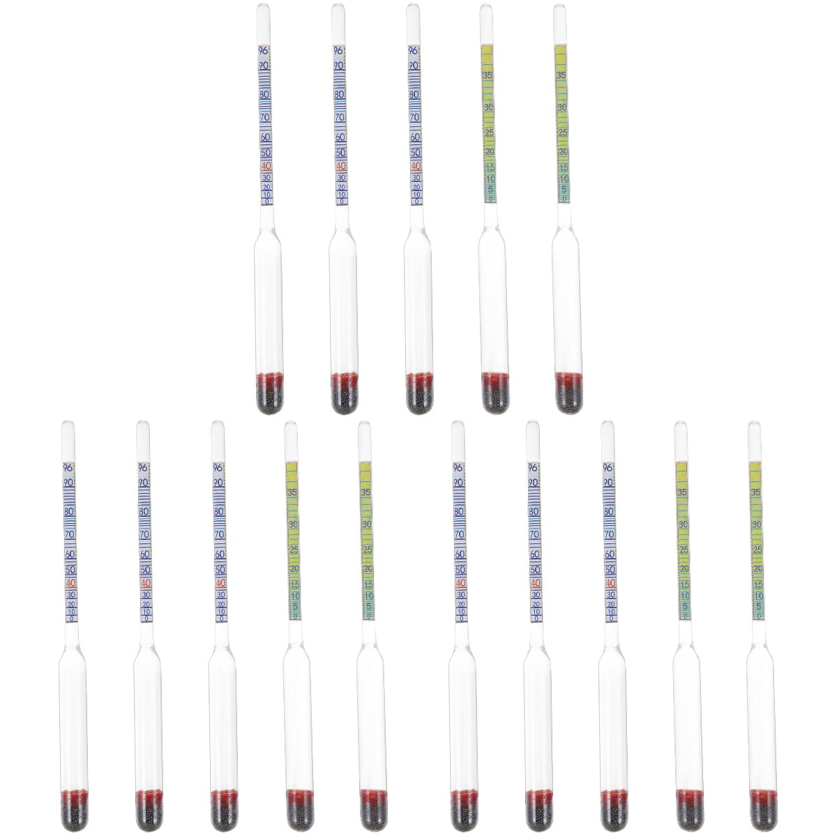 15 pcs  Alcohol Tester Hydrometer Glass Alcohol Measuring Device Alcohol Proof Tester for Liquor