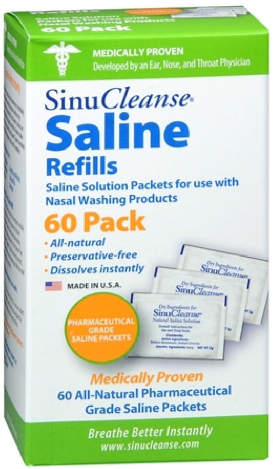 SinuCleanse Saline Refills 60 Packets 60 Each (Pack of 2)