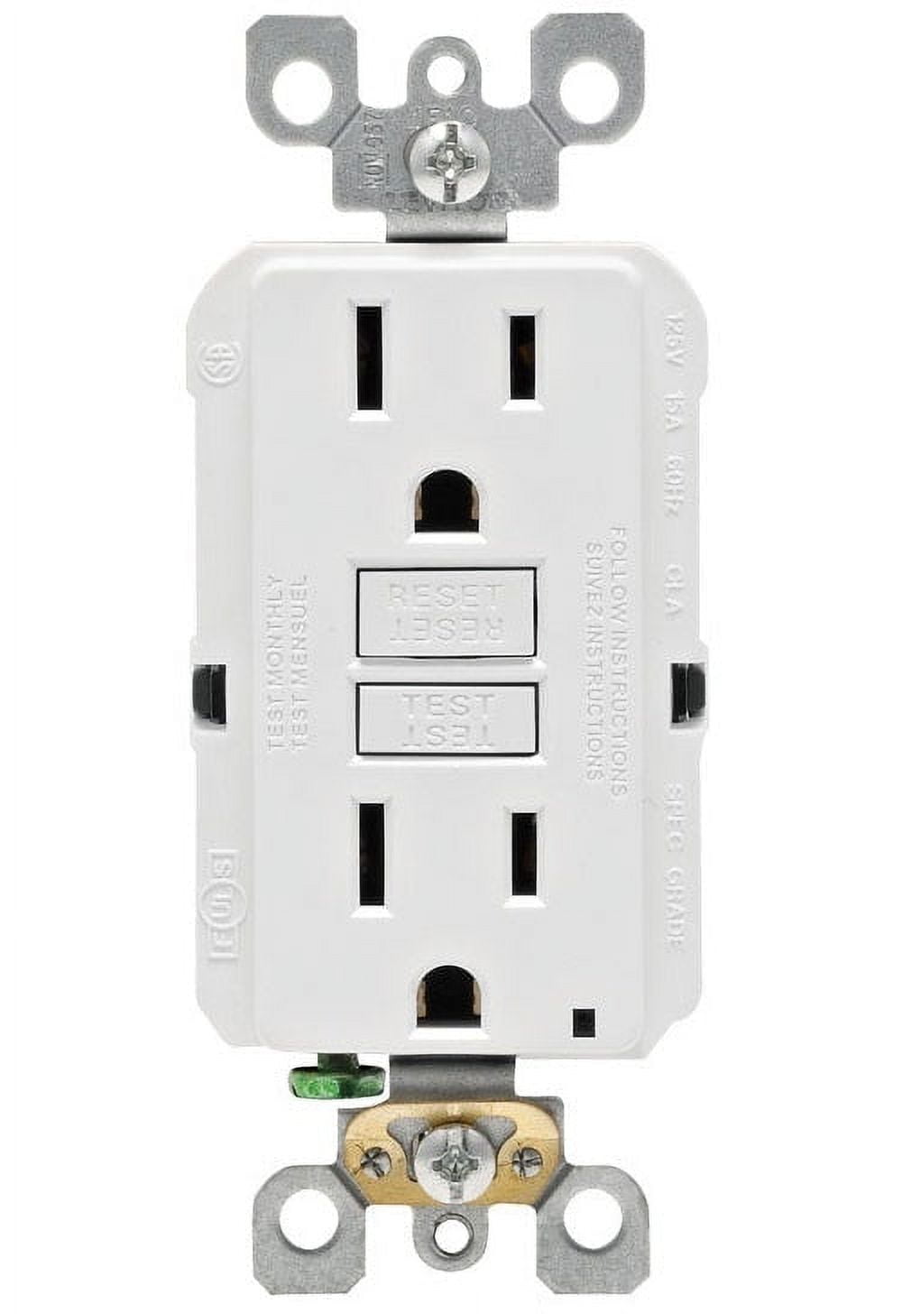 1PC Leviton Leviton GFNT1-0KW GFCI Receptacle, 15 Amp, 125 Volt, White