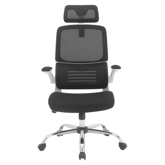 Mesh Back Manager’s Chair with Flip Arms and 2-Way Adjustable Headrest