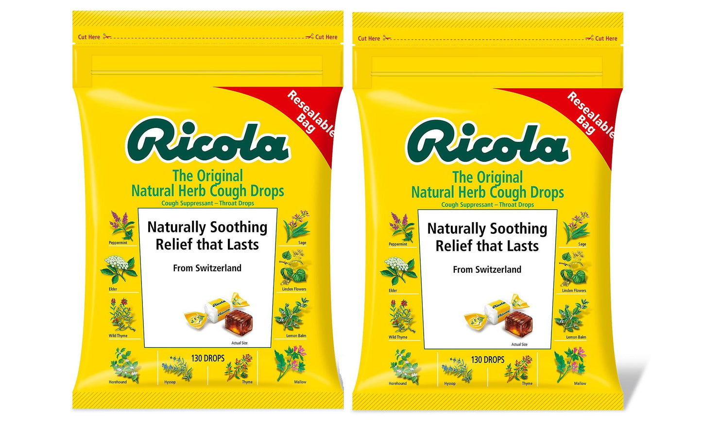 2 PACK | Ricola Original Natural Herb Cough Drops (130 ct.)