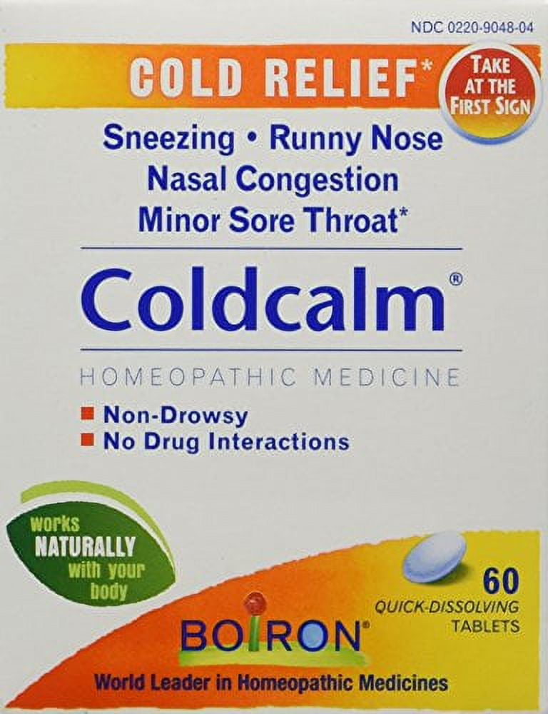 2 Pack- Boiron Coldcalm Natural Homeopathic Tablets 60 Each