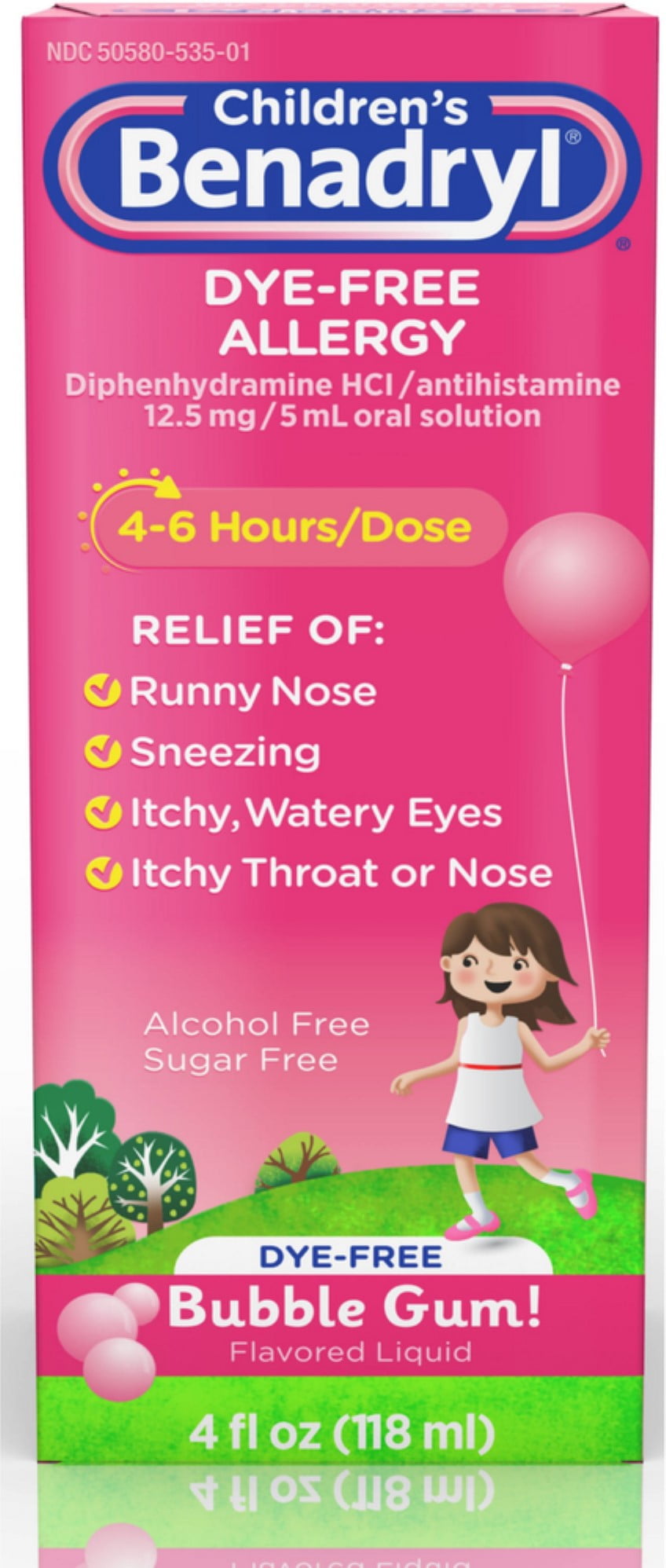 2 Pack - Children's Dye-Free Allergy Liquid, Bubble Gum 4 oz