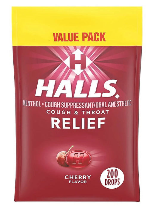 2 Pack | Halls Cherry Cough Suppressant Drops, 200 ct.