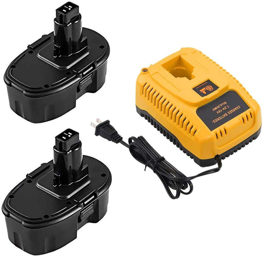 2 Pack Replacement 18V XRP Batteries + DC9310 Dewalt Charger for Dewalt 18Volt DC9096 DC9099 DC9098 DW9099 DW9098