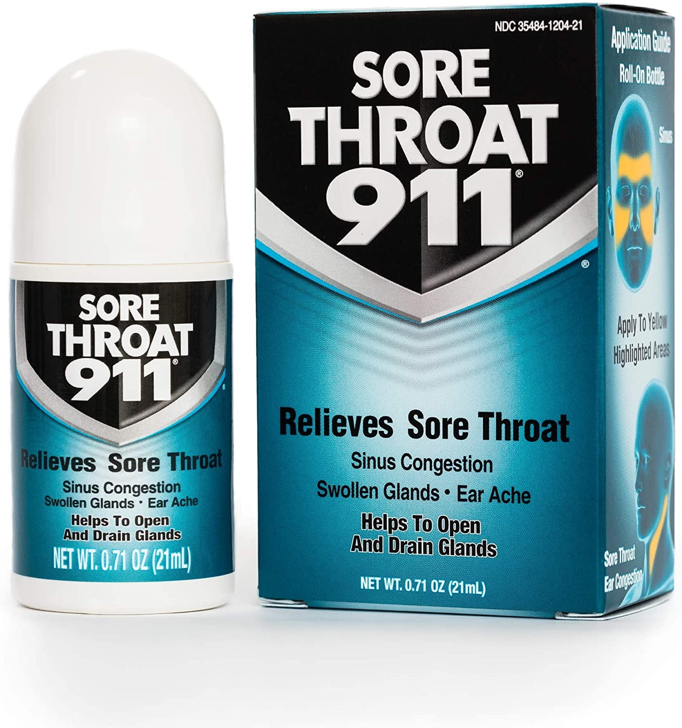 2 Pack Sore Throat 911 Roll-On Congestion and Sore Throat Reliever 0.71 Ounce