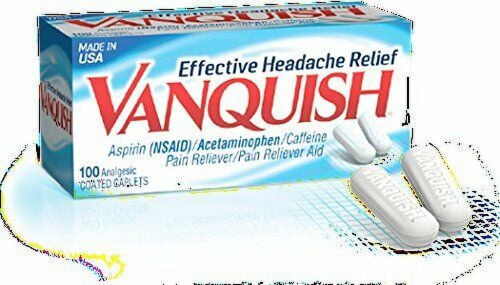 2 Pack - Vanquish Pain Reliever Effective Headache Relief, 100 Caplets Each