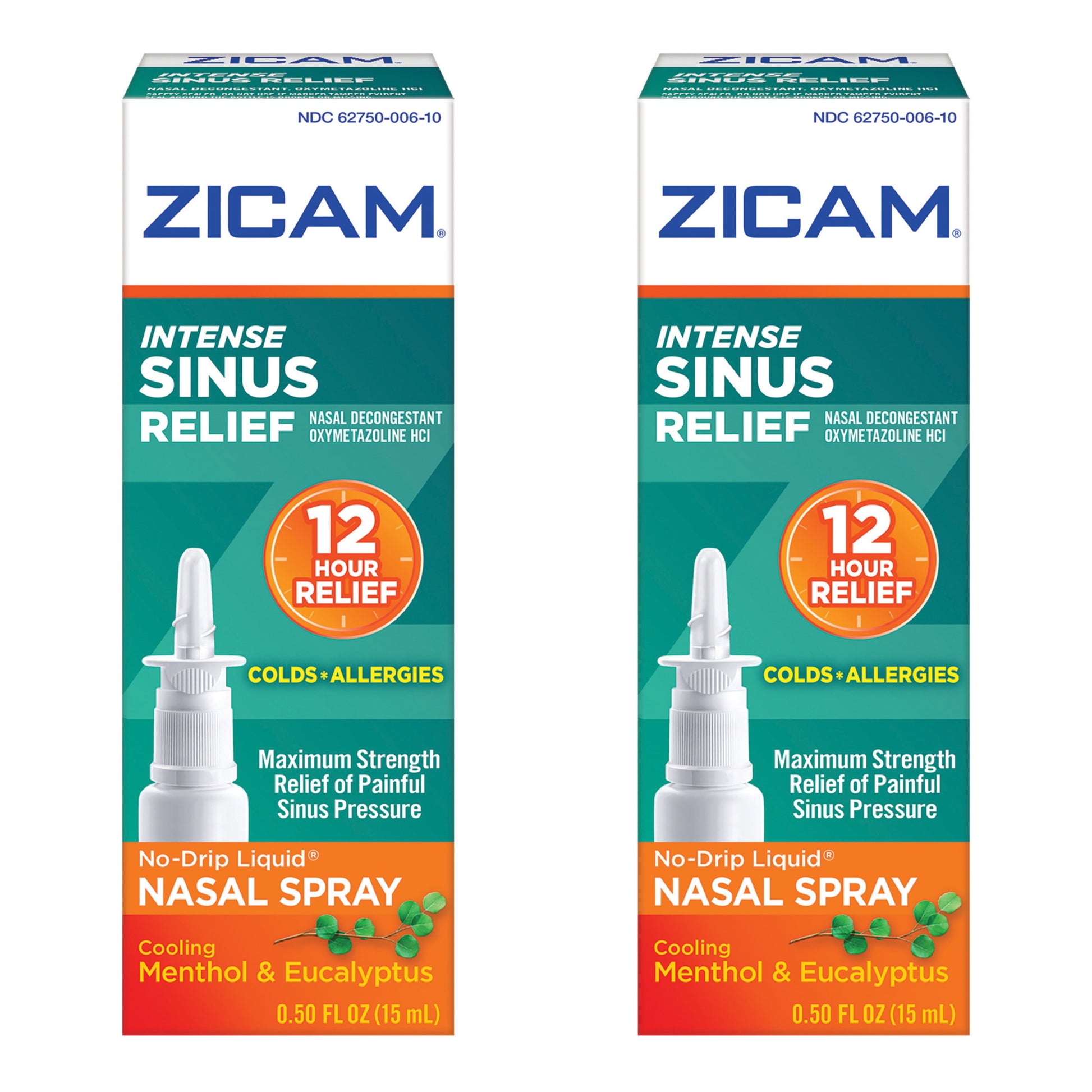 2 Pack - Zicam Intense Sinus Relief Liquid Nasal Gel 0.50oz Each