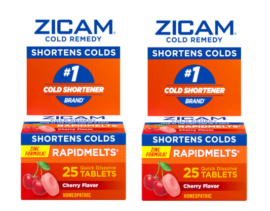 2 Pack - Zicam Zinc Cold Remedy RapidMelts Quick Dissolve Tablets - Cherry - 25ct