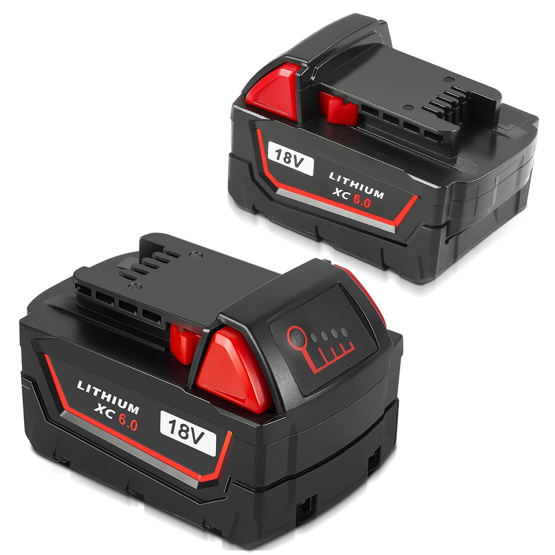 2 Packs 18V 6.0 Ah Battery Replacement for Milwaukee M18 Lithium-ion Battery,Compatible with Milwaukee 18 Volt Tools