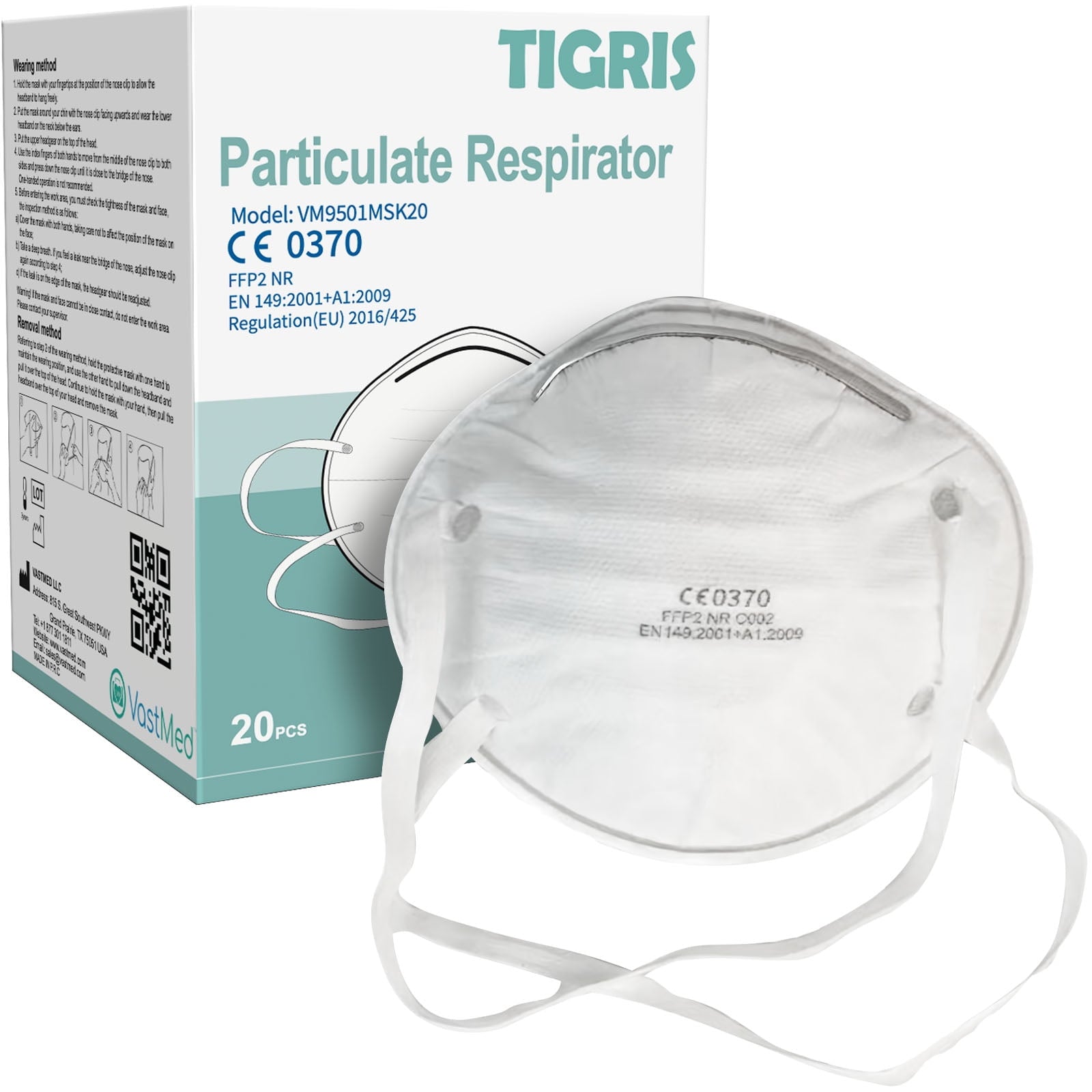 20 PCs Tigris Particulate Respirator Industrial Grade by VASTMED