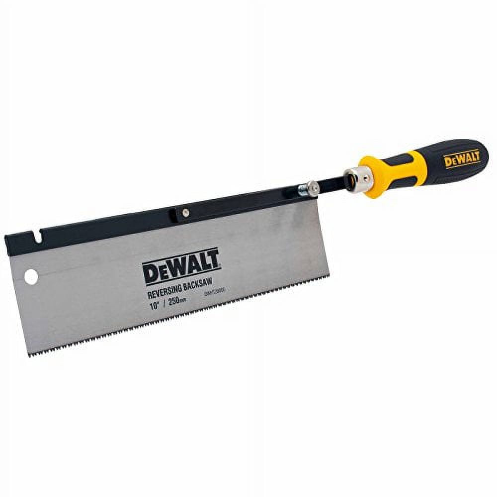 2016996 BACK SAW BLACK/YELLW 10"" DeWalt 10 Steel Flush Cut Reversing Back Saw 13 1 (Pack of 1)