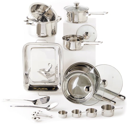 21pc Stainless Steel Cookware Set-Cookware Set