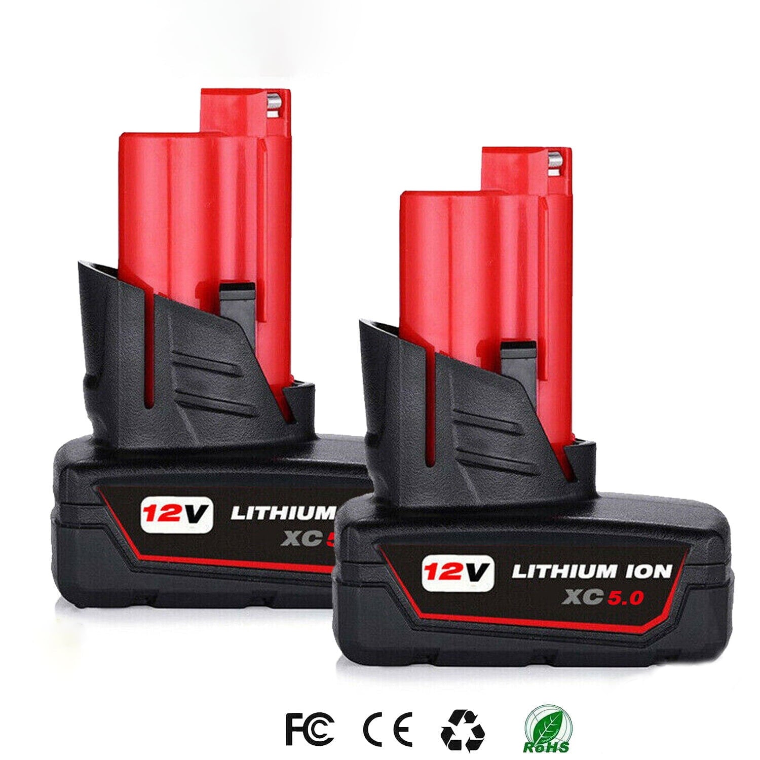 2Pack 5000mAh 12V Battery For Milwaukee 48-11-2401 M12 XC Lithium-Ion 48-11-2420