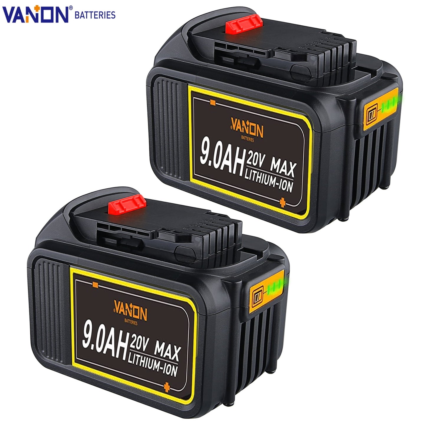 2Pack 9.0AH For DeWalt 20V Max XR Lithium DCB206 Battery DCB206-2 DCB205 DCB209 DCB204