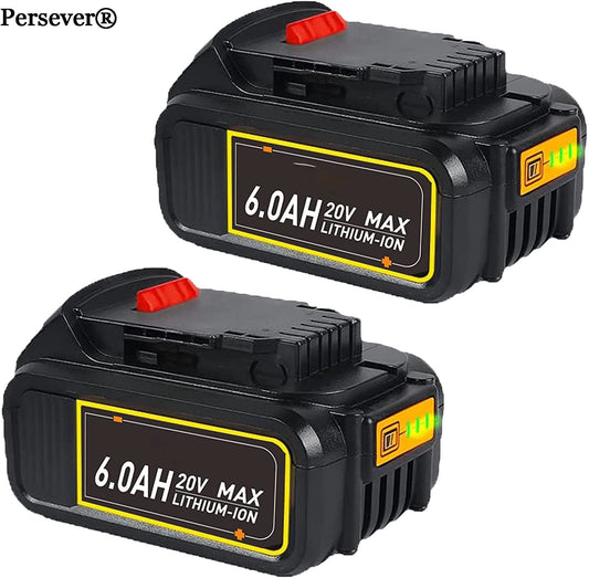 2Pack DCB200 6.0Ah Replace for DEWALT 20V MAX Battery DCB207 DCB206 DCB201 DCB203,Compatible with DEWALT 20v Battery and DEWALT 20V Tools