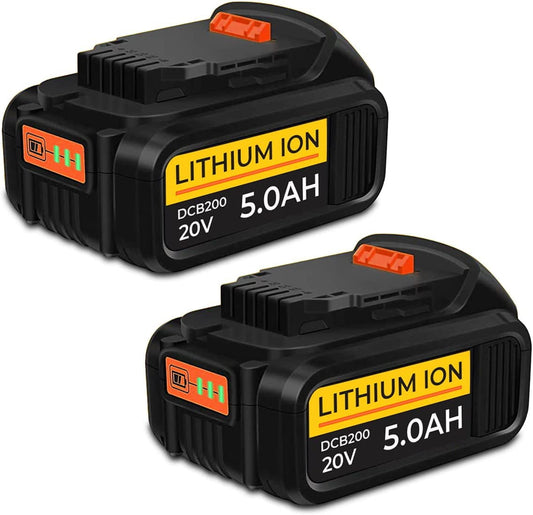 2Pack For DEWALT DCB205-2 20V 5Ah Battery DCB204-2 DCB206-2 DCB200-2 20Volt Max