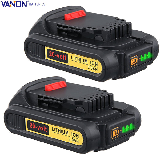 2Pack For Dewalt DCB201 20V 20 Volt Max LITHIUM Battery Pack DCB207 DCB203 3000mAh