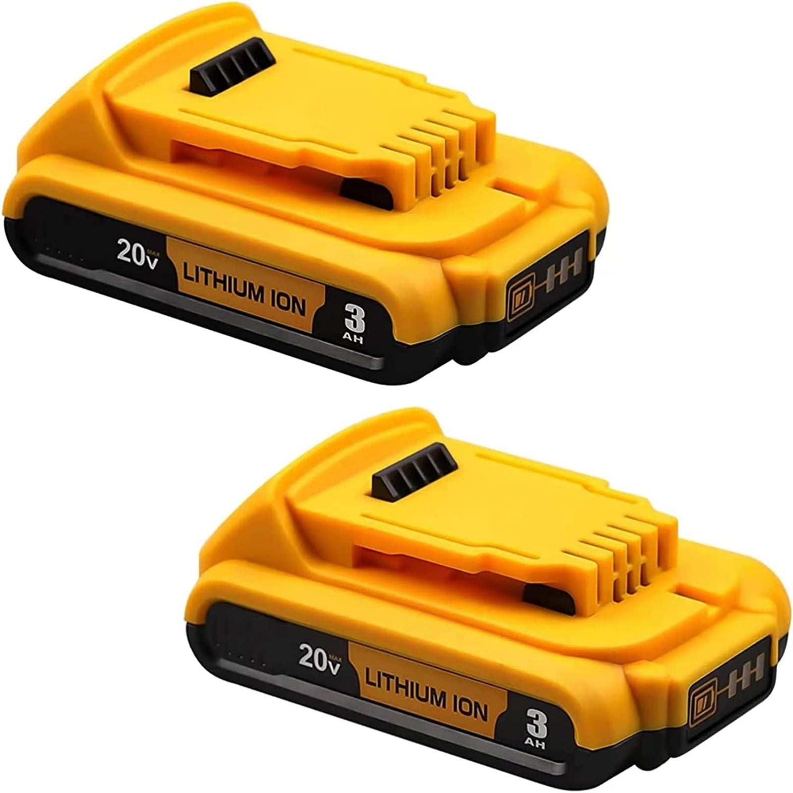 2Packs 3.0Ah 20V DCB206 Replacement for Dewalt 20V Battery Max DCB201 DCB203 DCB204 Compatible with Dewalt 20 Volt DCD/DCF/DCG/DCS Series Power Tools