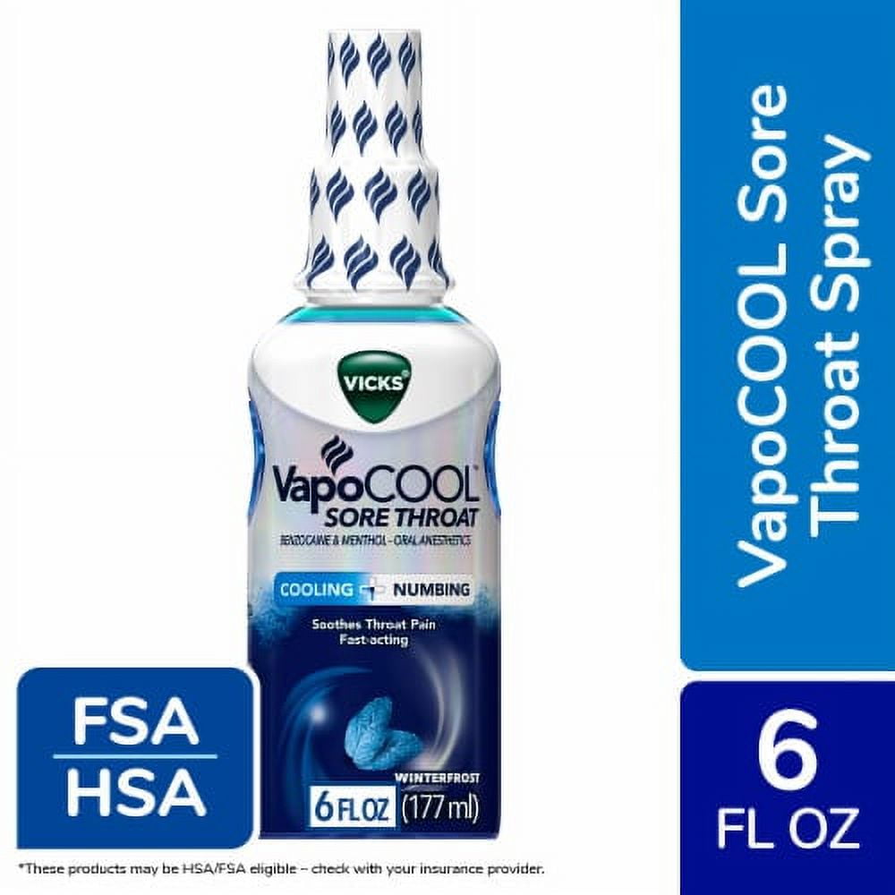 2X - Vicks VapoCool Sore Throat Winterfrost Spray