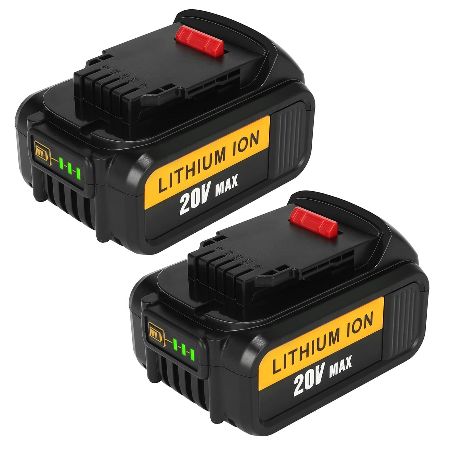 2pcs 20V 6.0Ah DCB200 Lithium Ion Replacement Dewalt Battery DCB206 DCB205 DCB204 Compatible with The Entire Line For DEWALT 20V MAX Tools