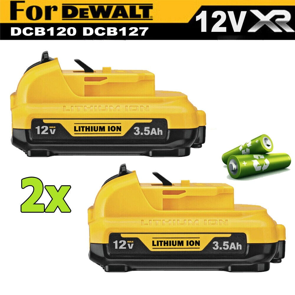 2x 12V 3.5Ah 12Volt XR Max Lithium-Ion Battery for Dewalt DCB127-2 DCB120 DCB121