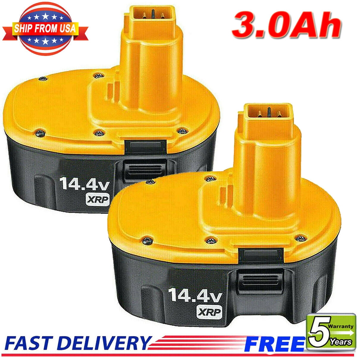 2x 14.4VOLT For DEWALT DC9091 XRP 3.0AH BATTERY PACK Ni-MH DW9091 DW9094 DE9038