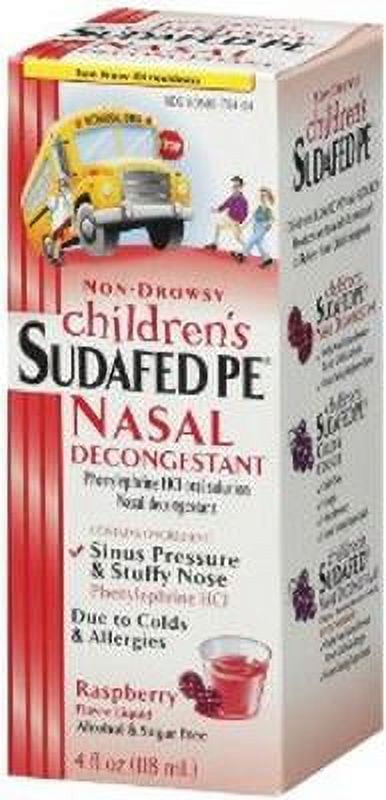 SUDAFED PE Children's Nasal Decongestant Liquid, Berry 4 oz (Pack of 3)