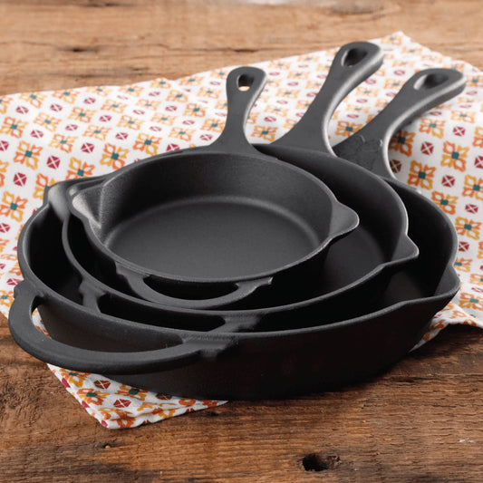 3-Piece Cast Iron Pots and Pans Set for Timeless Kitchen Cooking Timeless Cast Iron Set Classic Elegance Set