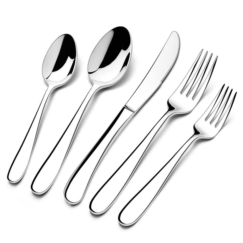 30 Piece Silverware Set Service for 6,Premium Stainless Steel Flatware Set,Mirror Polished Cutlery Utensil Set,Durable Home Kitchen Eating Tableware Set,Include Fork Knife Spoon Set,Dishwasher Safe