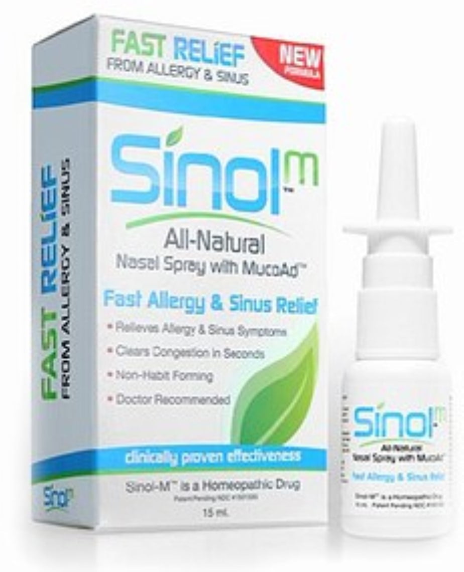 Sinol-M Allergy & Sinus Relief Spray 15 ml (Pack of 4)