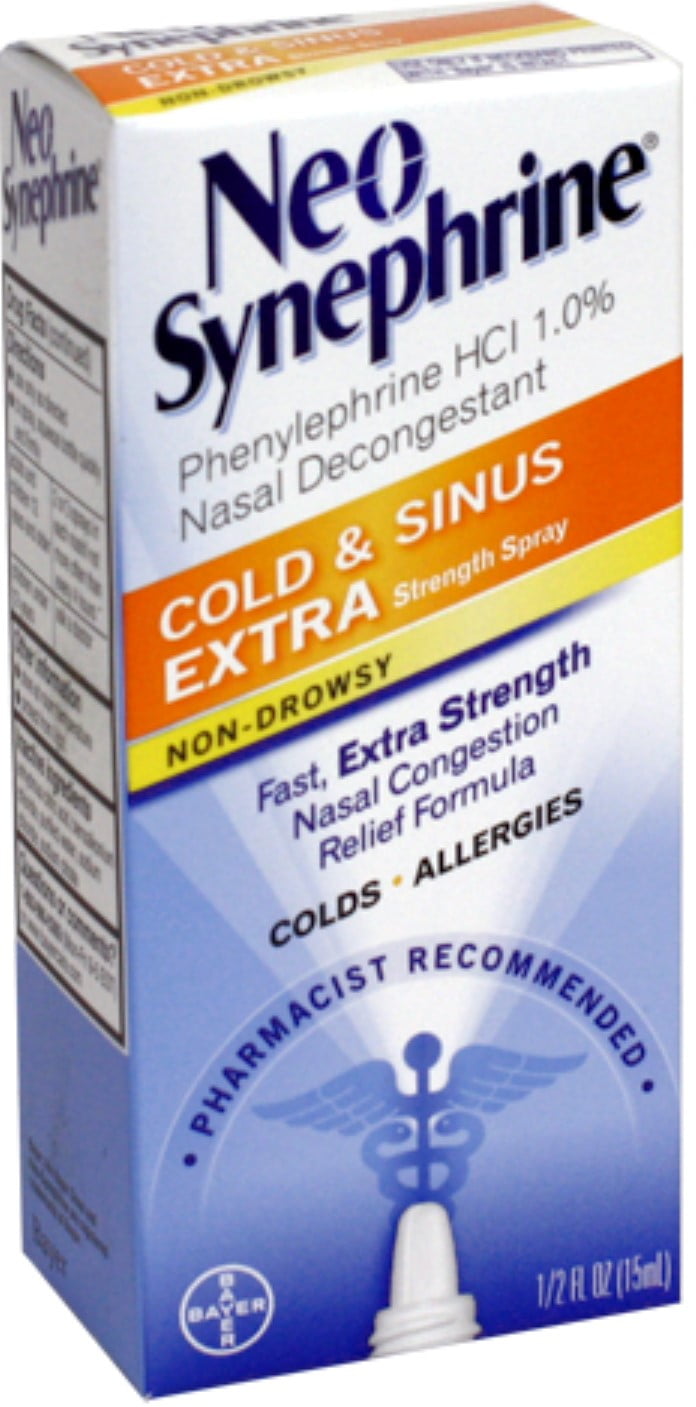 Neo-Synephrine Cold & Sinus Extra Strength Spray 0.50 oz (Pack of 6)