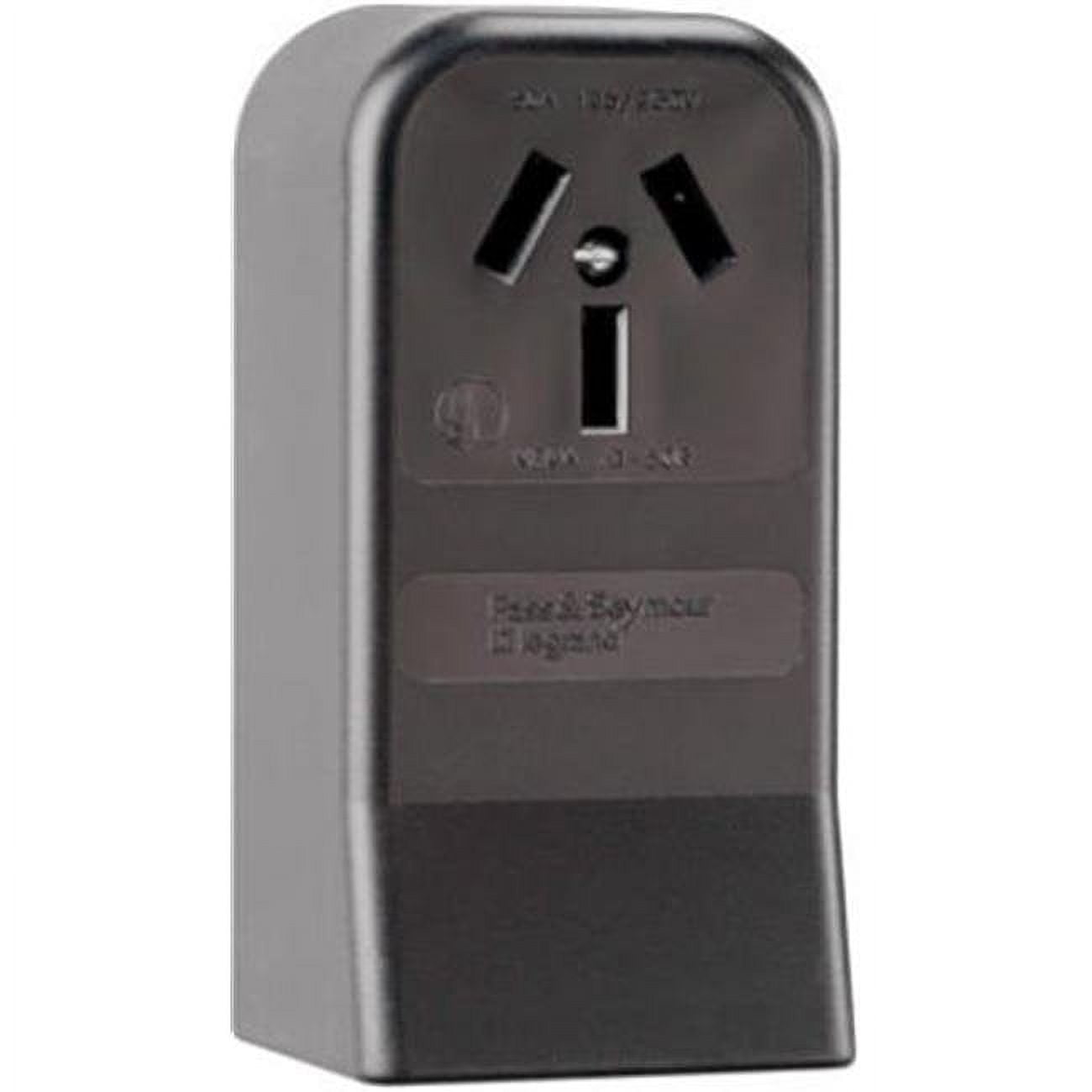 385CC6 50A 3 Pole And 3 Wire Surface Mount Range Outlet, Black