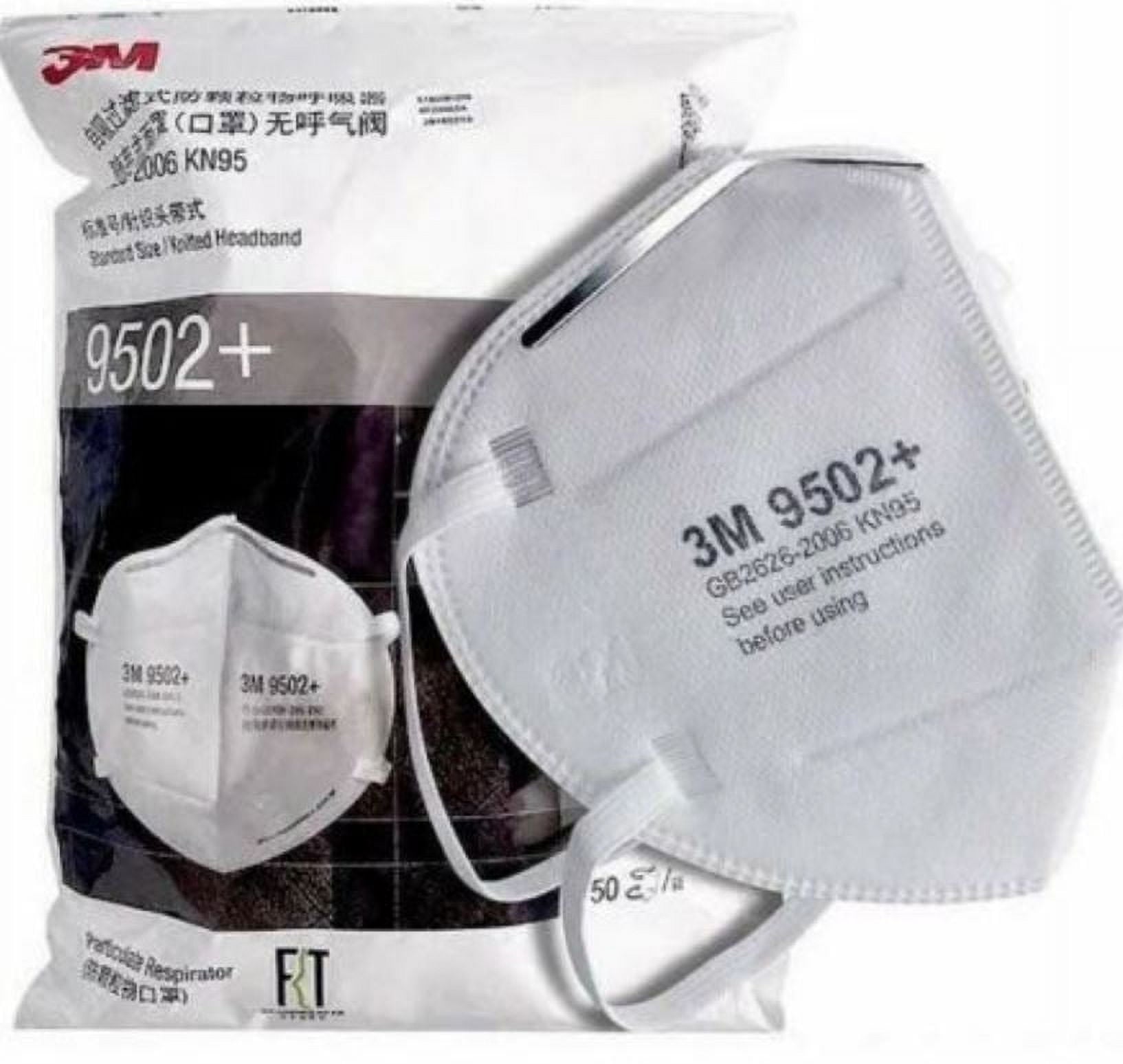 3M 9502+ Mask (Pack of 50, Headband). Premium Protection. Free Shipping!