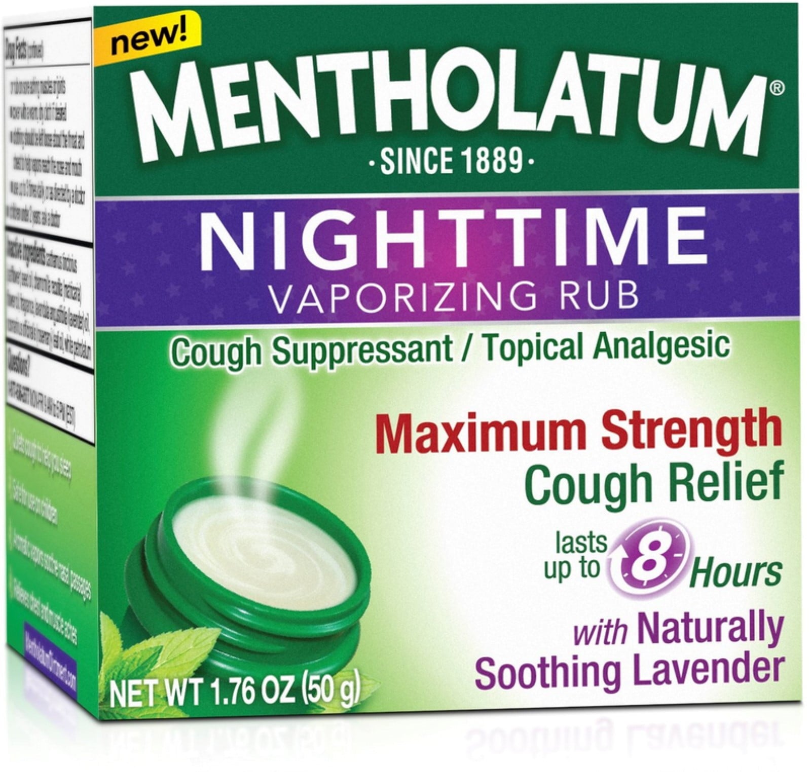 Mentholatum Nighttime Vaporizing Rub Maximum Strength Cough Relief, 1.76 oz (Pack of 3)