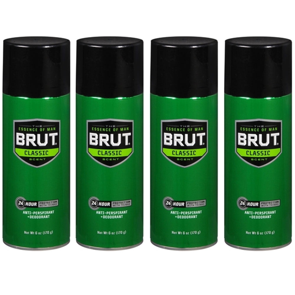 (4 Pack) BRUT Anti-Perspirant Deodorant Spray, Classic 6 oz