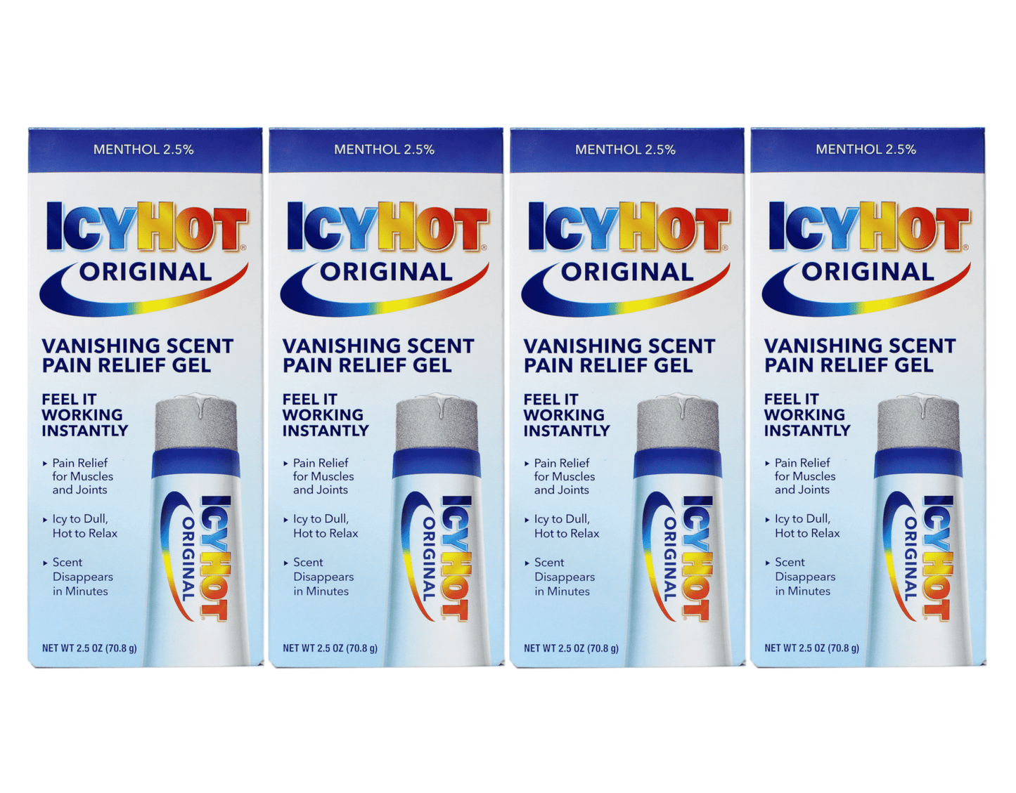 4 Pack - ICY HOT Pain Relieving Vanishing Scent Gel 2.50 oz Each