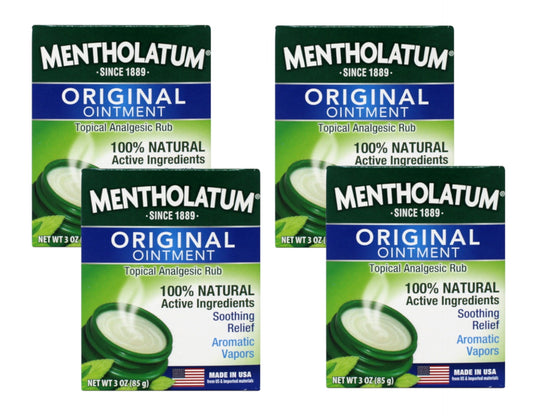 4 Pack Mentholatum Original Topical Analgesic Ointment Aromatic Vapor Rub 3oz