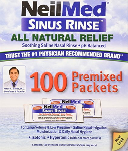 4 Pack - NeilMed Sinus Rinse Premixed Refill Packets 100 Each