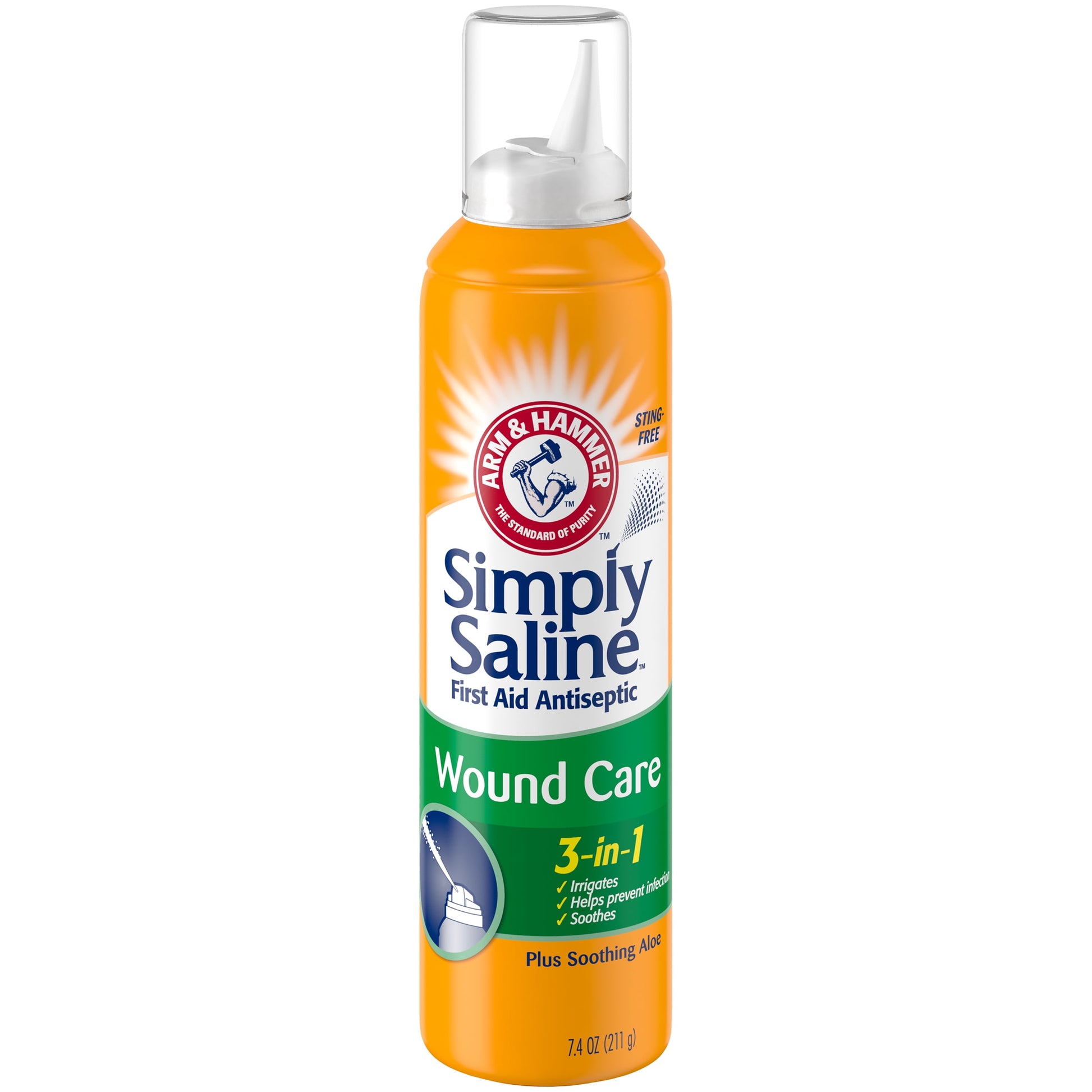 4 Pack Simply Saline Wound Care 3-in-1 First Aid Antiseptic, 7.40 oz Each