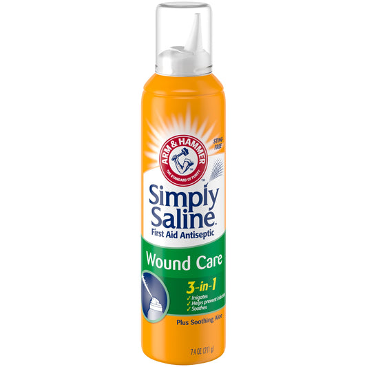 4 Pack Simply Saline Wound Care 3-in-1 First Aid Antiseptic, 7.40 oz Each