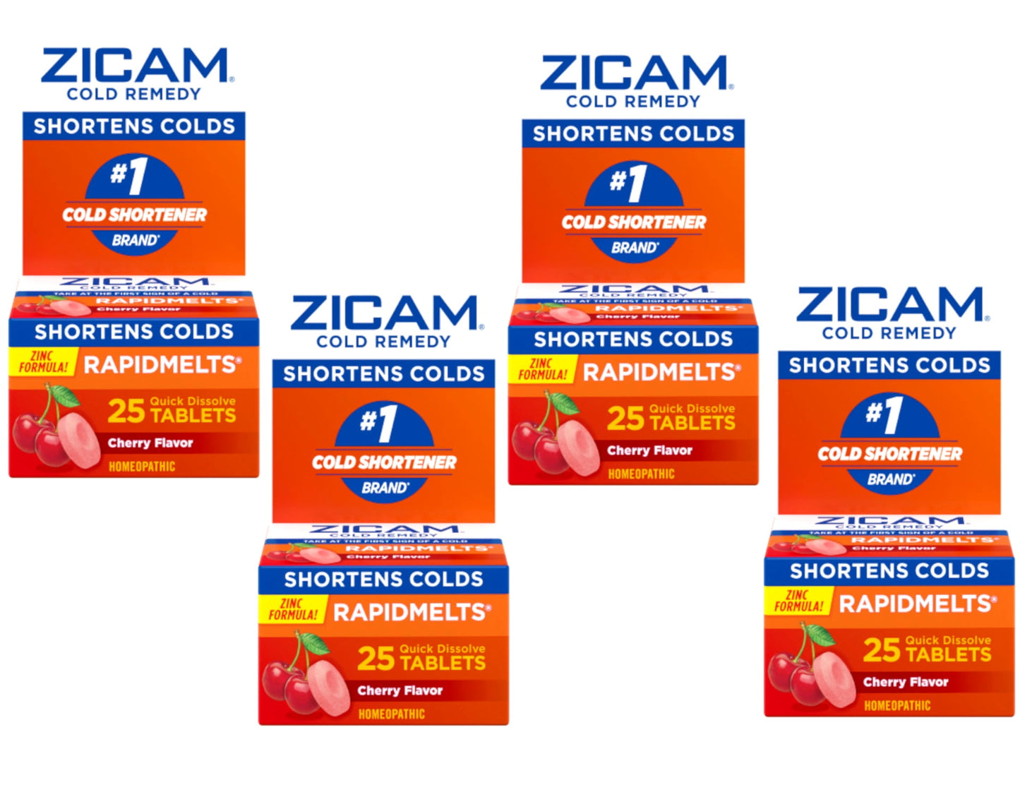 4 Pack - Zicam Zinc Cold Remedy RapidMelts Quick Dissolve Tablets - Cherry - 25ct