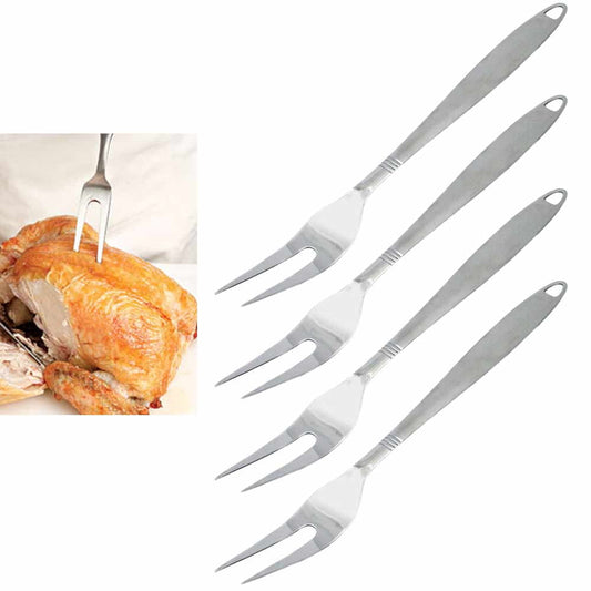 4 Stainless Steel Serving Fork Carving Kitchen Cooking Utensil Set Tools Server